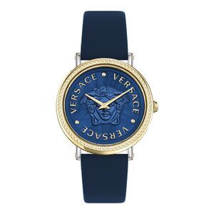 Versace V-Dollar Leather Watch Two Tone Womens